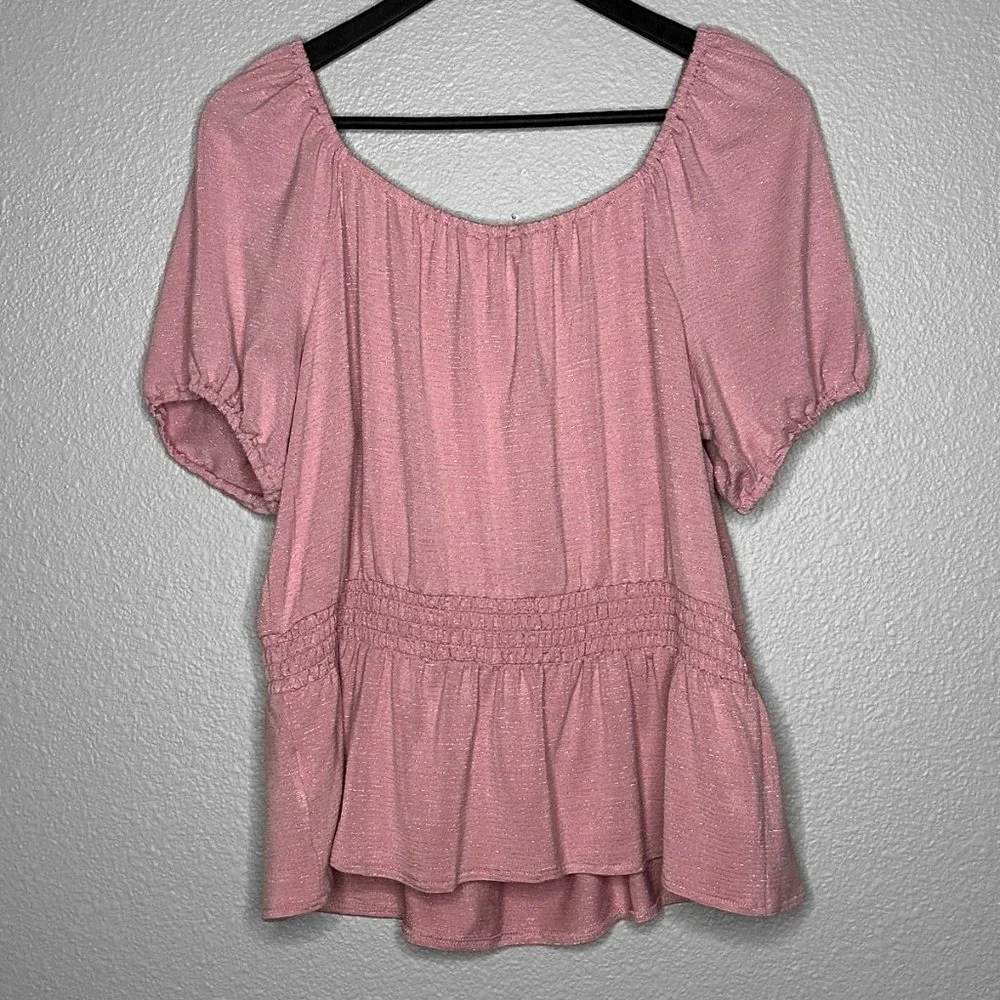 NWT LC Lauren Conrad Pink Tunic Horizontal Sparkles Size XL - Picture 9 of 10